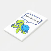 Schattige Cartoon Schildpad met Spreekballon Post-it® Notes (Schuin)