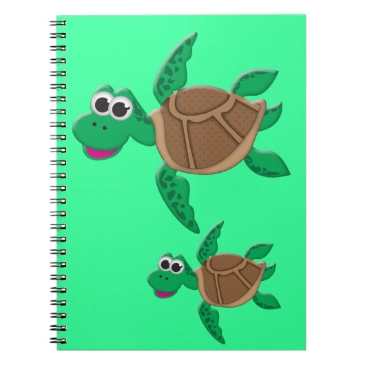 Schattige Cartoon Schildpad Notitieboek (Voorkant)