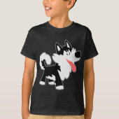 Schattige Cartoon Siberisch Husky Kinderen T-shirt (Voorkant)