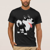 Schattige Cartoon Siberisch Husky T-shirt (Voorkant)