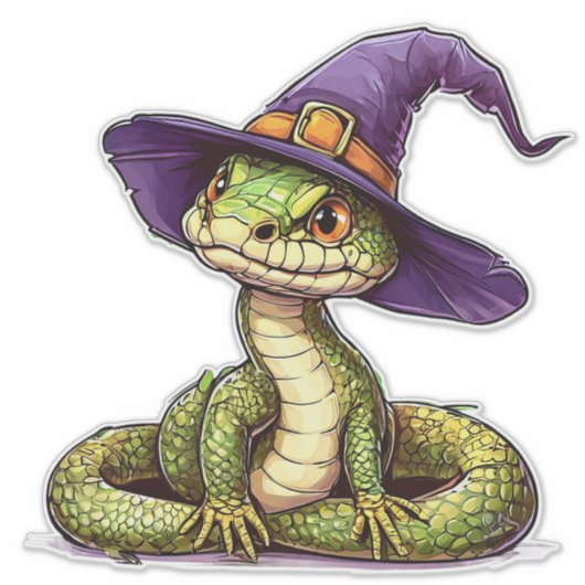 Schattige Cartoon slang Sticker (Voorkant)