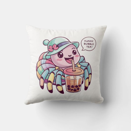 Schattige Cartoon Spider: Gezellig, Kawaii Vibes Kussen (Achterkant)
