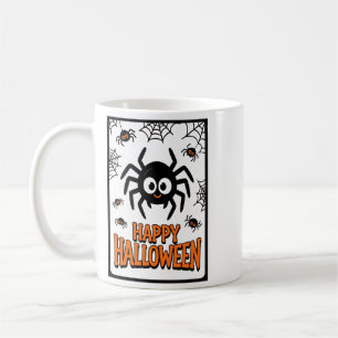 Schattige Cartoon Spin Haloween Gelukkig Halloween Koffiemok