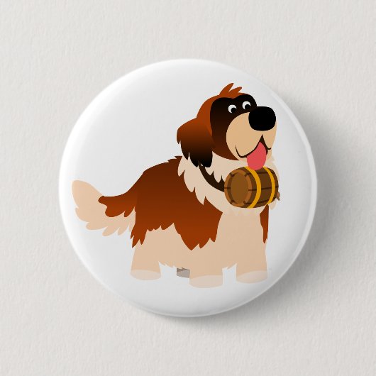 Schattige Cartoon St Bernard Button Badge (Voorkant)