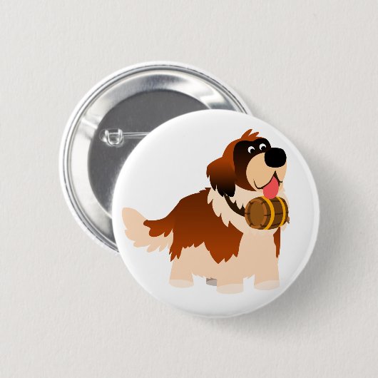 Schattige Cartoon St Bernard Button Badge (Voorkant /achterkant)