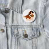 Schattige Cartoon St Bernard Button Badge (In situ)