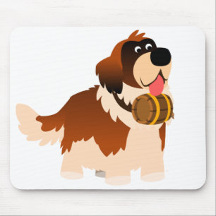 Schattige Cartoon St Bernard Mousepad Muismat