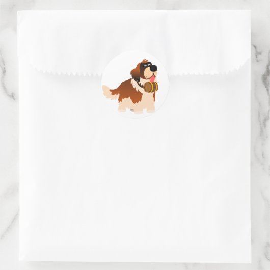Schattige Cartoon St Bernard Sticker (Tas)