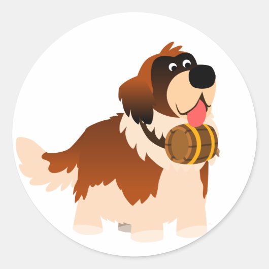 Schattige Cartoon St Bernard Sticker (Voorkant)