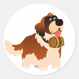 Schattige Cartoon St Bernard Sticker