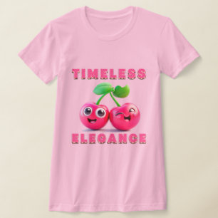 Schattige Cartoon stijl vrolijke kers T-shirt