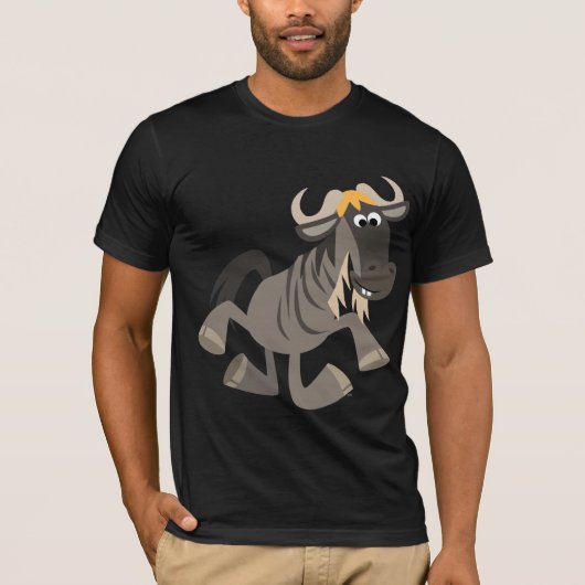 Schattige Cartoon Tap Dancing Wildebeest T-shirt (Voorkant)