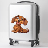 Schattige Cartoon Teckel Hond Sticker (Koffer)