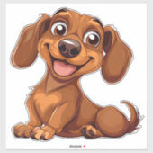 Schattige Cartoon Teckel Hond Sticker (Vel)