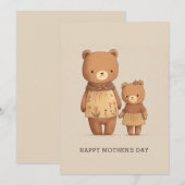 Schattige cartoon teddyberen dieren. Mathers Dag Feestdagenkaart (Voorkant / Achterkant)