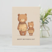 Schattige cartoon teddyberen dieren. Mathers Dag Feestdagenkaart (Staand voorkant)