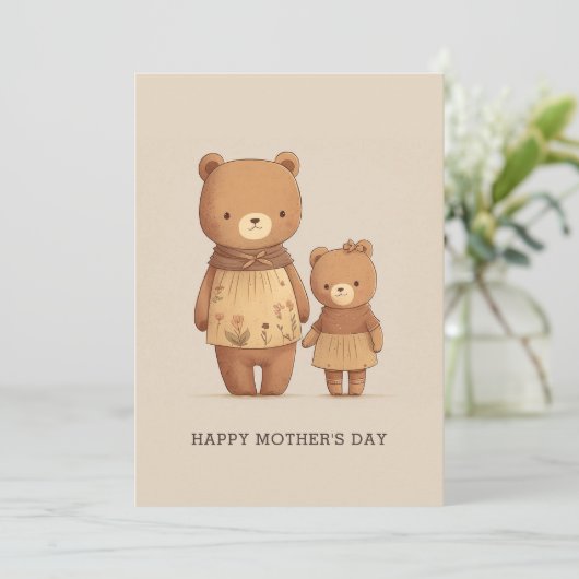 Schattige cartoon teddyberen dieren. Wiskundigen D Feestdagenkaart (Staand voorkant)