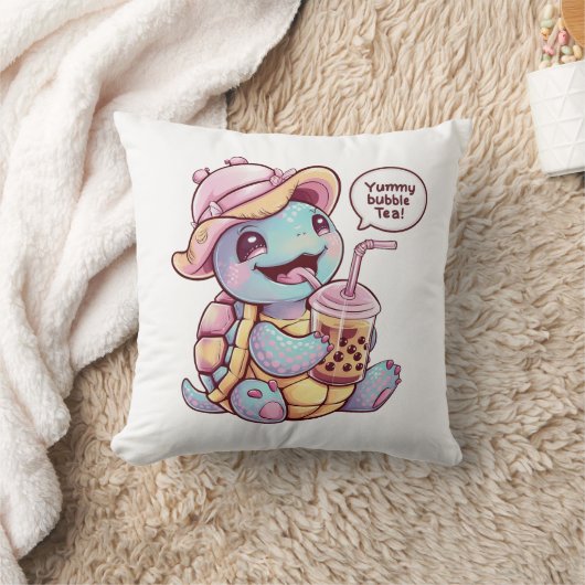 Schattige Cartoon Turtle: Gezellig, Kawaii Vibes Kussen (Deken)