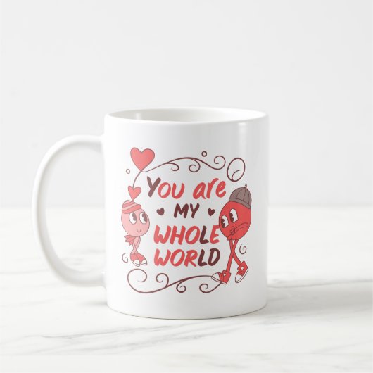 Schattige Cartoon Valentijn Koffiemok (Links)