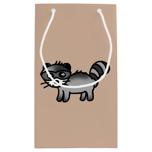 schattige cartoon van wasbeerdieren klein cadeauzakje (Achterkant)