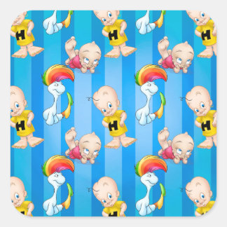 schattige cartoon vierkante sticker