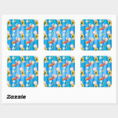 schattige cartoon vierkante sticker (Vel)
