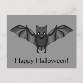 Schattige Cartoon Vleermuis Met Gelukkig Halloween Briefkaart
