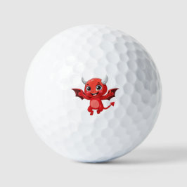 Schattige cartoon vliegende duivel golfballen
