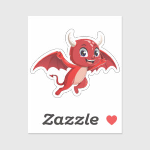 Schattige cartoon vliegende duivel sticker