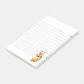 Schattige Cartoon Vos Dier Gelinieerd Post-it® Notes (Schuin)