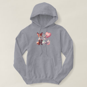 Schattige cartoon vossen Valentijnsdag Hoodie