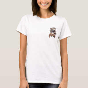 Schattige Cartoon Wasbeer Chef Maakt een Foto T-shirt