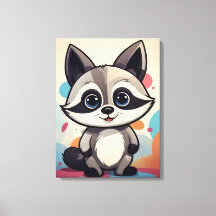 Schattige Cartoon Wasbeer Kawaii Kunst