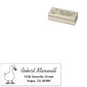 Schattige Cartoon Witte Eend Huisadres Stempel (Gestempeld)