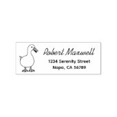 Schattige Cartoon Witte Eend Huisadres Stempel (Afrduk)