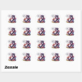 Schattige Cartoon Wolf: Gezellig, Kawaii Vibes Ronde Sticker (Vel)