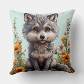 Schattige Cartoon Wolf Kussen (Achterkant)