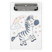 Schattige Cartoon Zebra met regenboog en sterren | Mini Klembord (Voorkant)