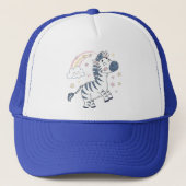 Schattige Cartoon Zebra met regenboog en sterren | Trucker Pet (Voorkant)