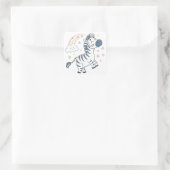 Schattige Cartoon Zebra met regenboog en sterren | Vierkante Sticker (Tas)