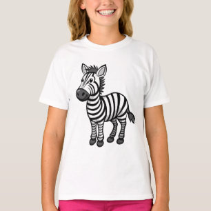 Schattige Cartoon Zebra – Schattig Safari dier T-shirt