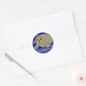 Schattige Cartoon Zeeleeuw Ronde Sticker (Envelop)