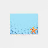 Schattige Cartoon Zeester Blauwe Oceaan Post-it® Notes (Voorkant)