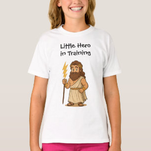 Schattige Cartoon Zeus – Griekse Kleine Held in Op T-shirt