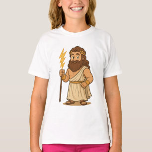 Schattige Cartoon Zeus – Griekse Mythologie God va T-shirt