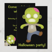 Schattige Cartoon Zombie Kaart (Voorkant / Achterkant)