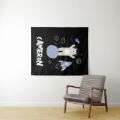 Schattige Cartoonbeer in de ruimte Wandkleed (In Situ (horizontaal))