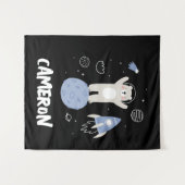 Schattige Cartoonbeer in de ruimte Wandkleed (Voorkant (horizontaal))