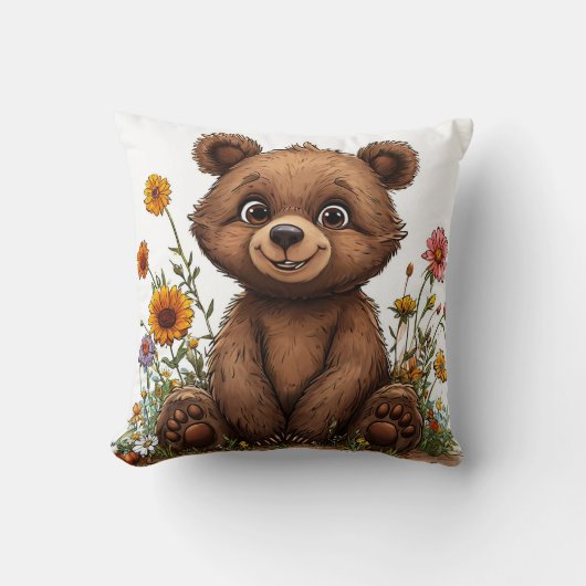 Schattige Cartoonbeer Kussen (Voorkant)