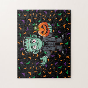 Schattige, cartooneske Frankenstein-monster Legpuzzel